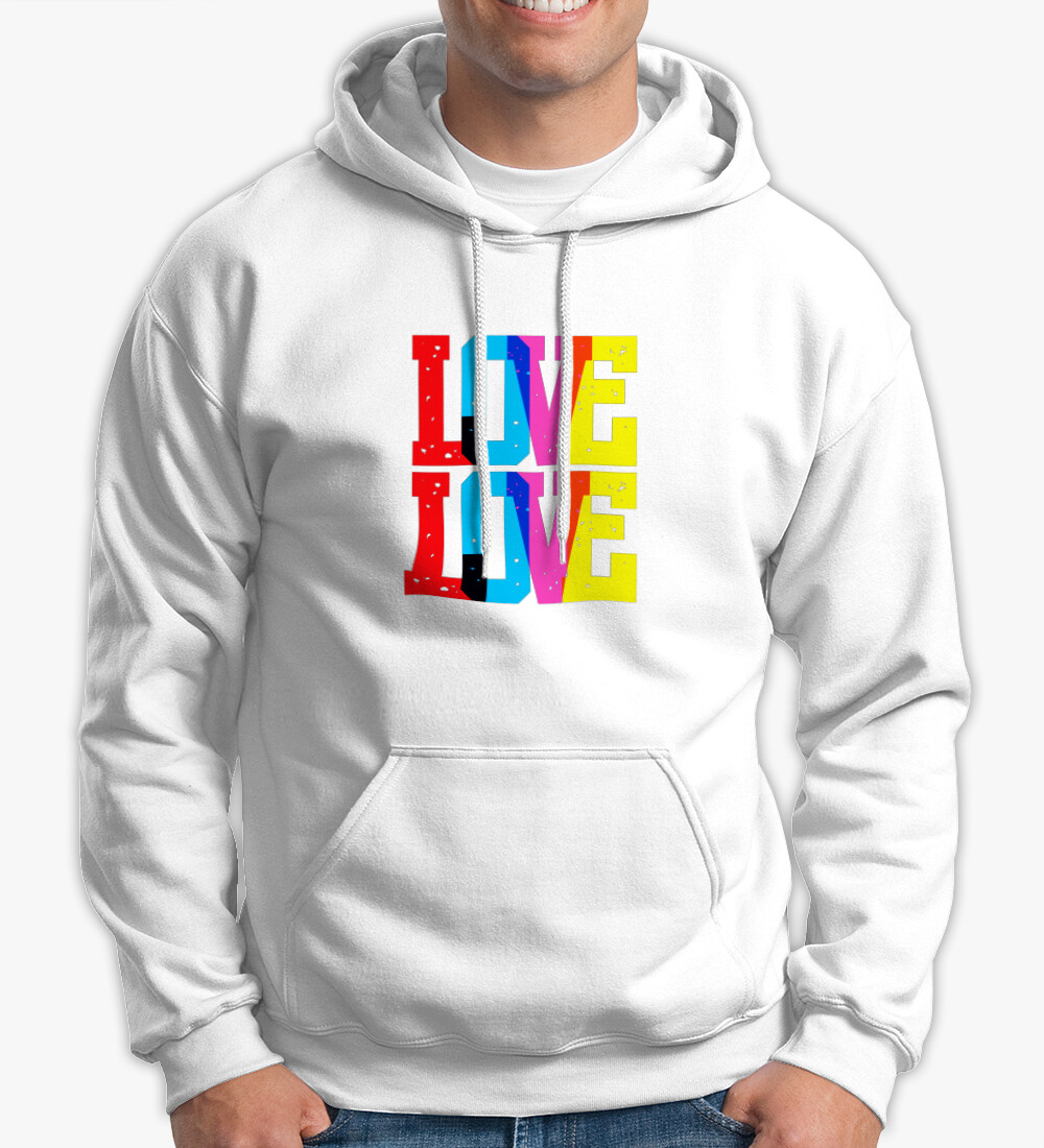 The word "LOVE" repeated twice Premium Hoodie EgyMerch